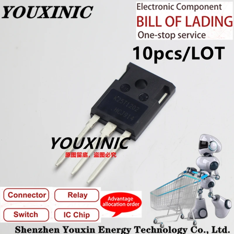 

YOUXINIC 2018+ 100% new imported original IKW25N120T2 K25T1202 TO-247 high power solenoid 25A IGBT 1200V