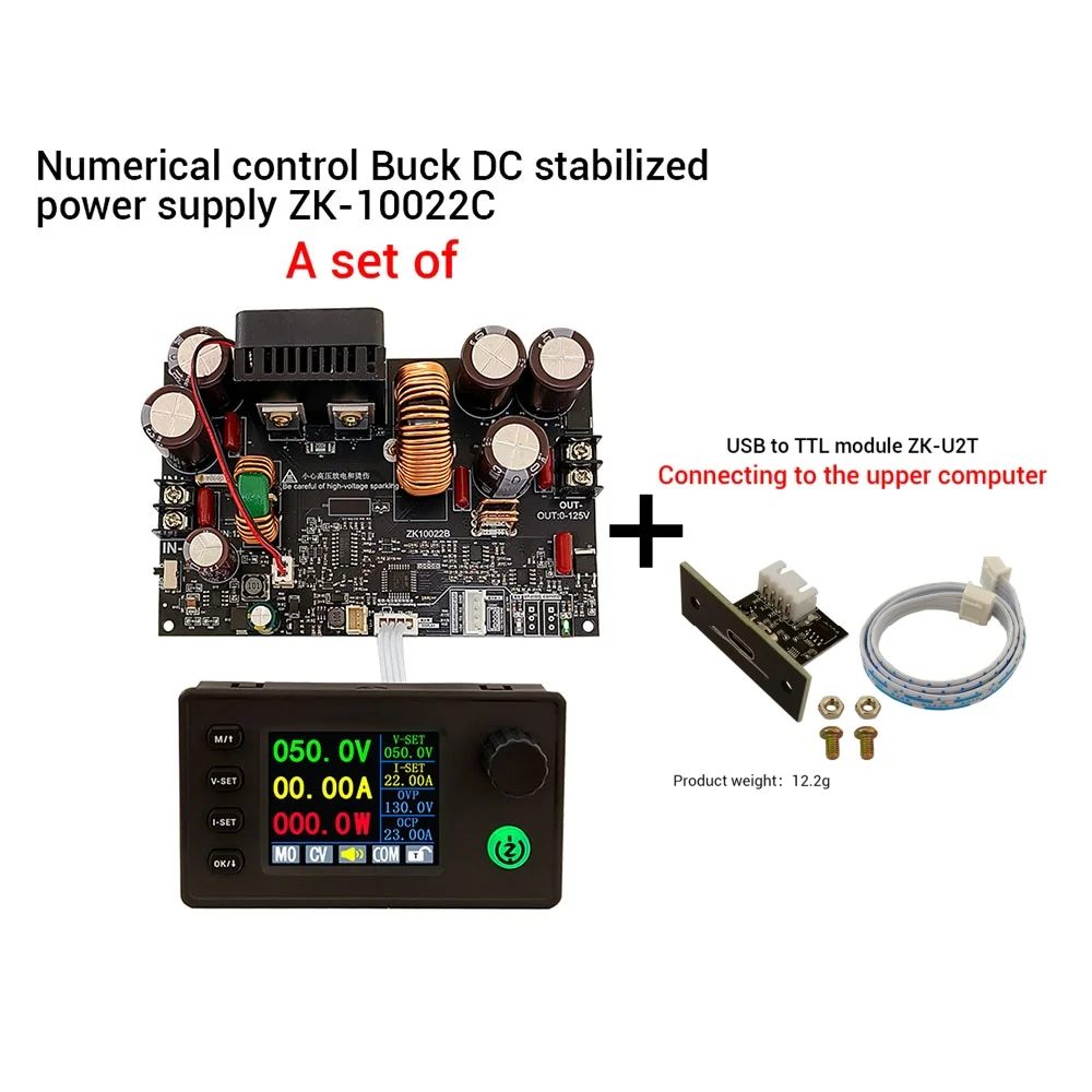 ZK-10022C 125V 22A 1500W Buck Converter CC CV Step-Down Module LCD