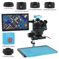 48MP 55MP 4K VGA HDMI USB Type-c Video Camera 3.5x-100x  PCB Soldering Phone Stereo Trinocular Microscope 11.6 inch LCD Monitor
