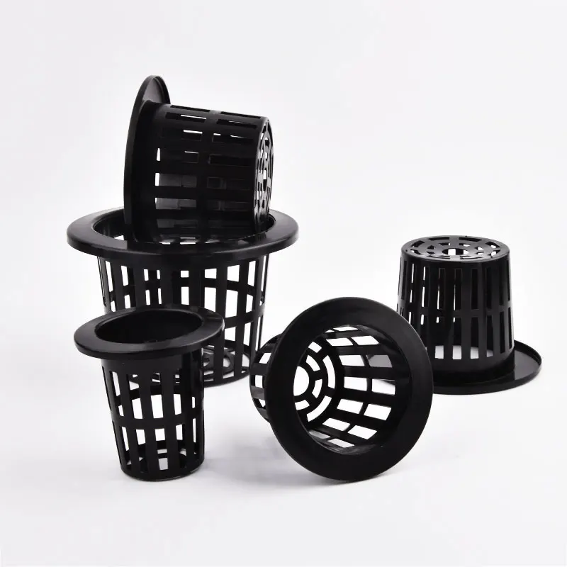 50Pcs Black White Soilless Mesh Plant Grow Pot， Net Basket Holder Vegetable Nursery Cup tray Sponge Hydroponic Colonization Pots