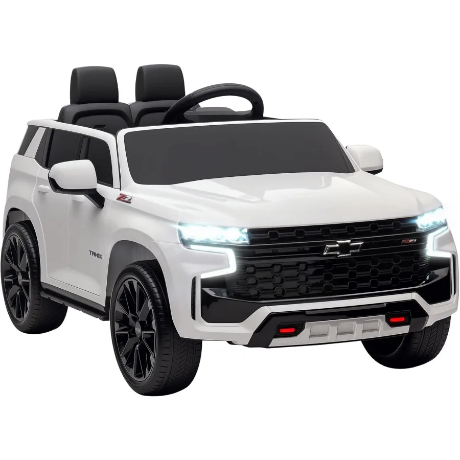 Coche de paseo con licencia, juguete de paseo con batería de 12V y 7AH con control remoto para padres, luces LED, música, suspensión de 4 ruedas, 3 S