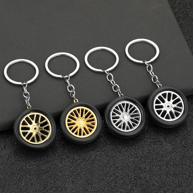 

New Soft Rubber Tire Motorcycle Keychain Accessories Men Outdoor Cool Cycling Backpack Hanging Decoration Couple Daily Keyring