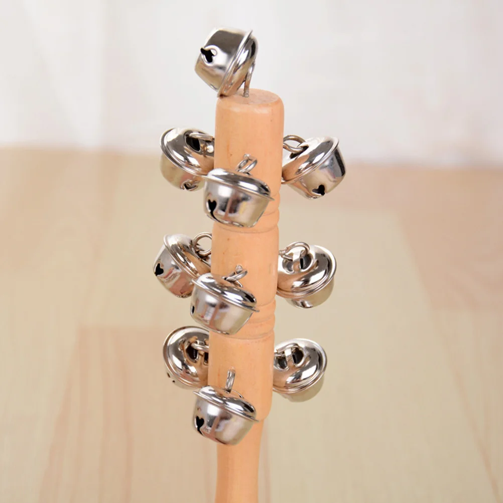 Sonajeros de madera para bebé, Mini campanas vibratorias portátiles, entrenamiento de música temprana, desarrollo de coordinación de expresión creativa, 4 Uds.