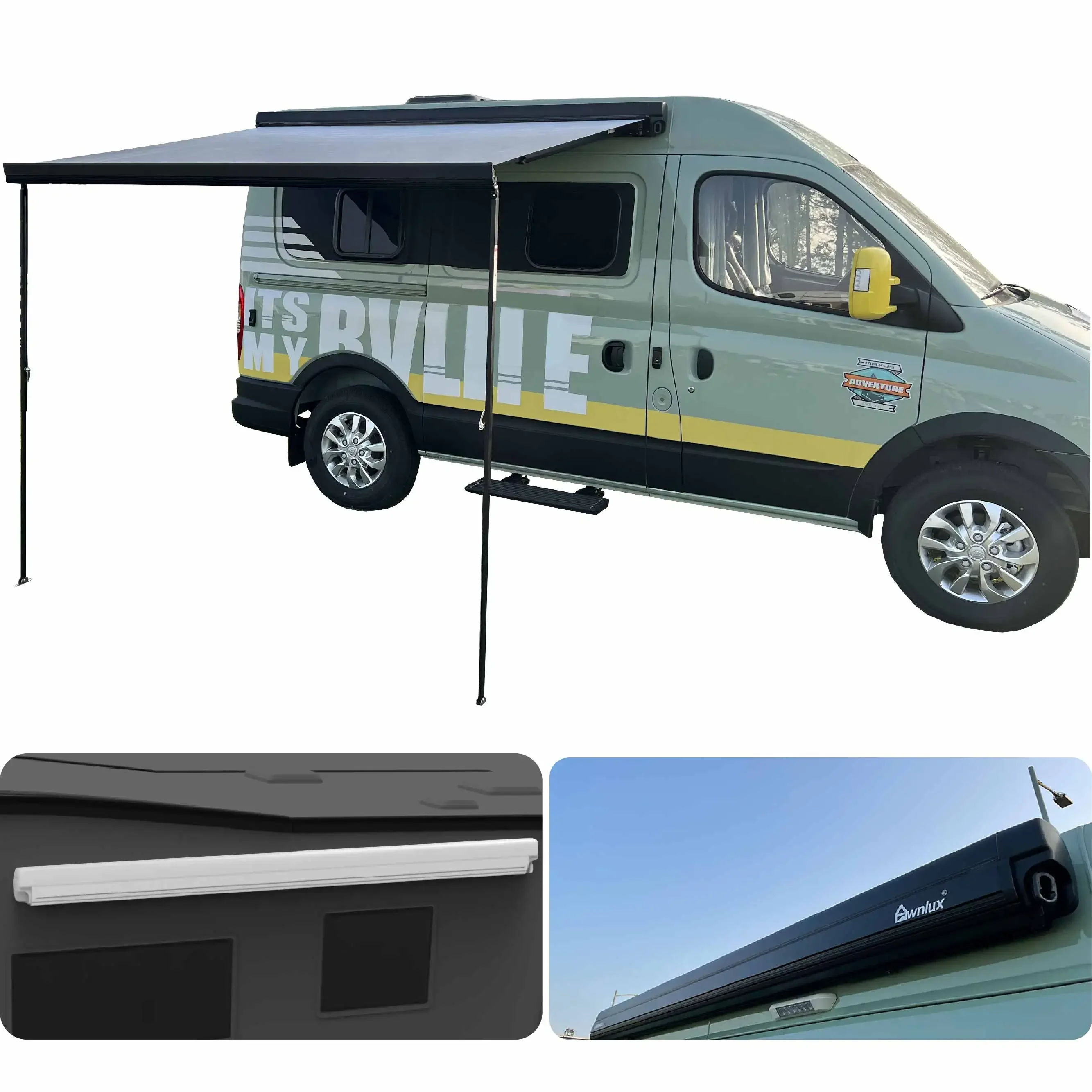 Awnlux Durable RV Caravan Motorhome Camper Van Awning With LED Strip