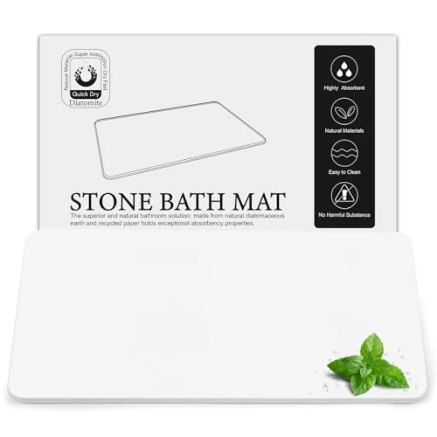 

Large Diatomite Stone Bath Mat Premium Non-Slip Natural Diatomaceous Earth Bathtub Fast Drying Mats for Bathroom Floor