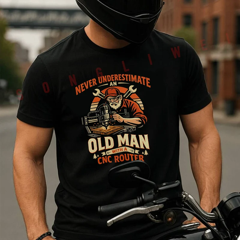 

Summer Funny Woodworking Gift For CNC Lovers T-Shirt Men Women Moto Quick Drying Racing Suit Short Sleeved Sports T Shirt