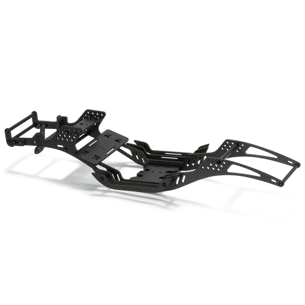 Carbon Fiber 1/10 LCG Crawler Chassis Kit Cheater Rigs Frame with Bull Bar Delrin Skid SOA Mount for SCX10 II Element Enduro DIY