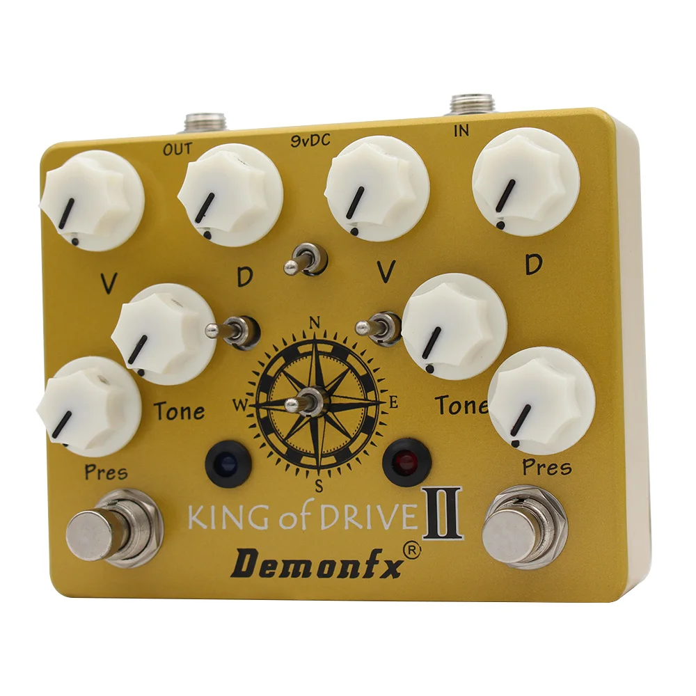 Nueva alta calidad Demonfx KING OF DRIVE II versión mejorada Overdrive Boost distorsión Pedal de efecto de guitarra basado en KING OF TONE
