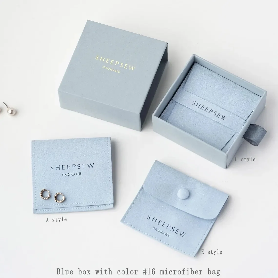50sets Luxury Earring Bracelet Necklace Ring Box Jewelry Packaging Drawing Box and Pouch Slide Drawer Paper Jewelry Box