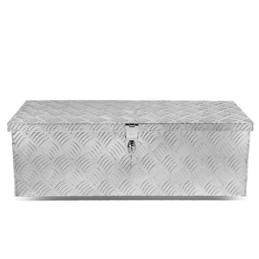 

30 Aluminum Truck Tool Box with Lock for Pickup Trailer Flatbed RV Storage Silver Durable Lightwght Design Secure Locking Mecha