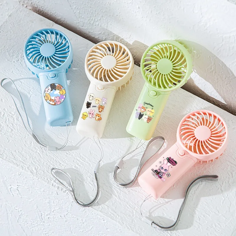 

ATEEZ Mini Handheld Fan Aniteez Cartoon Anime Pattern Print Fans Students Fashion Portable Ventilator Birthday Party Gifts New