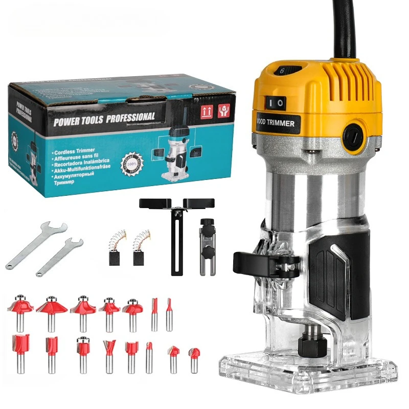 110V/220V Woodworking Electric Milling Slotting Engraving Machine Punching Machine Edge Trimming Machine