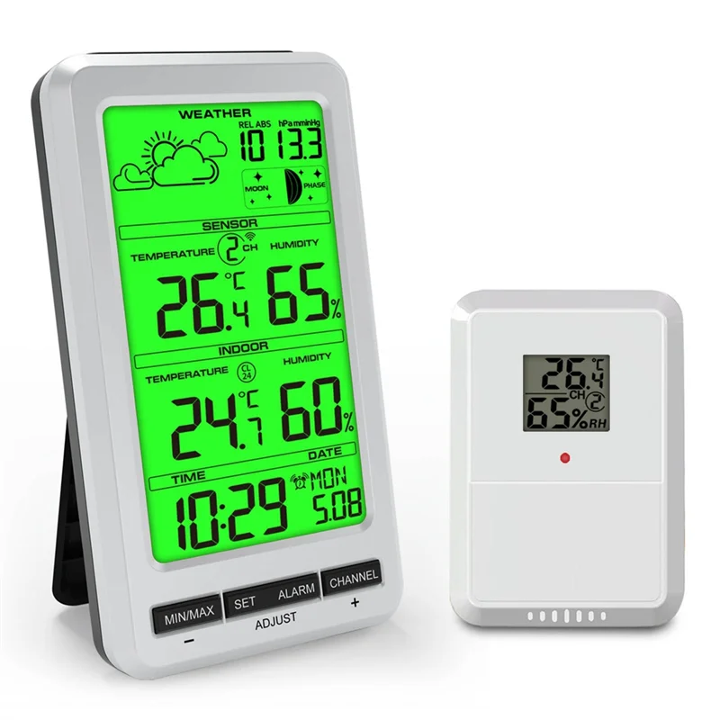 

-ABHW Weather Station Digital Temperature And Humidity Monitor Multi-Functional Weather Station
