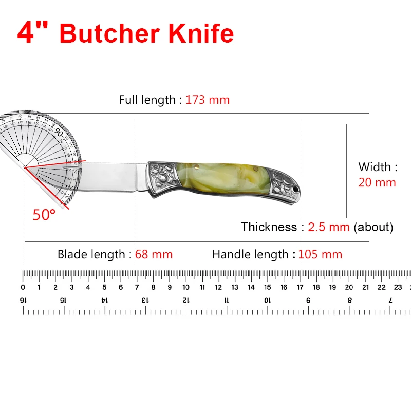 Professional Boning Knife Stainless Steel Folding Knife Meat Cleaver Cutting Fruit Butcher Knives Fish Filleting Kitchen Knives