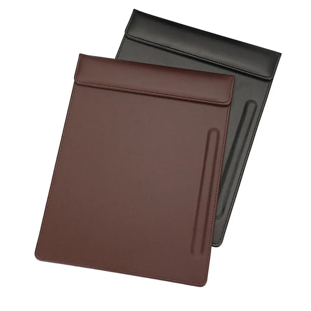 

Practical PU Leather Paper Folder Magnetic Pen Holder Clipboard Folder Portable A4 Writing Pad Teacher