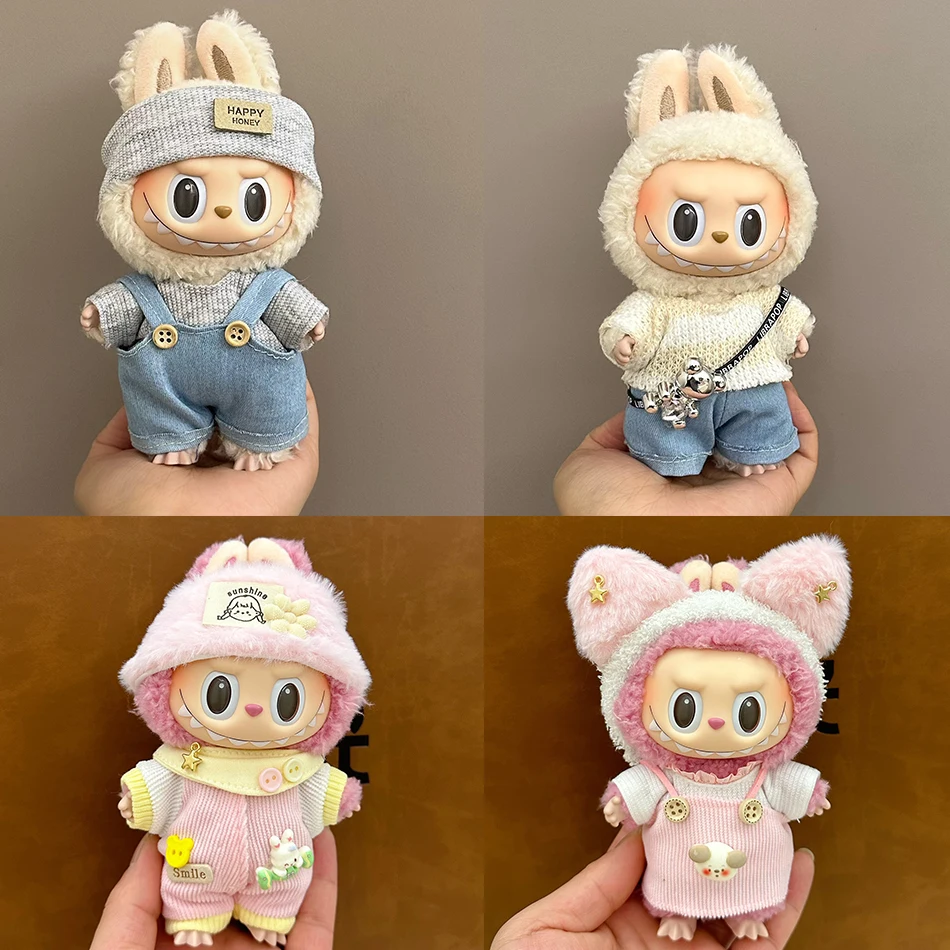 

Одежда Labubu 15/17 см, модные комбинезоны Labubu Idol V1 V2, аксессуары для одежды для кукол, плюшевая кукла, универсальный праздничный подарок на складе