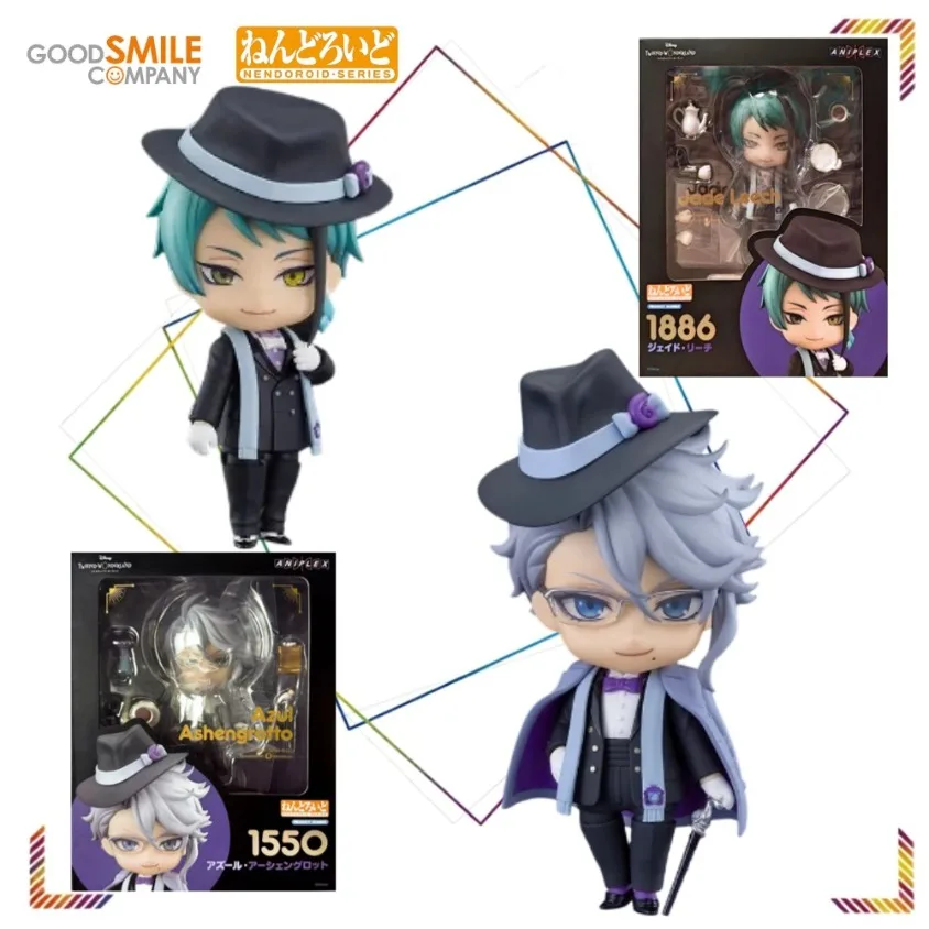 Nendoroid Gsc # 1550 # Figuras de Acción 1886 Azul Ashengrotto y Jade Leech, Colección de Muñecas Anime Versión Q de Disney Twisted-Wonderland