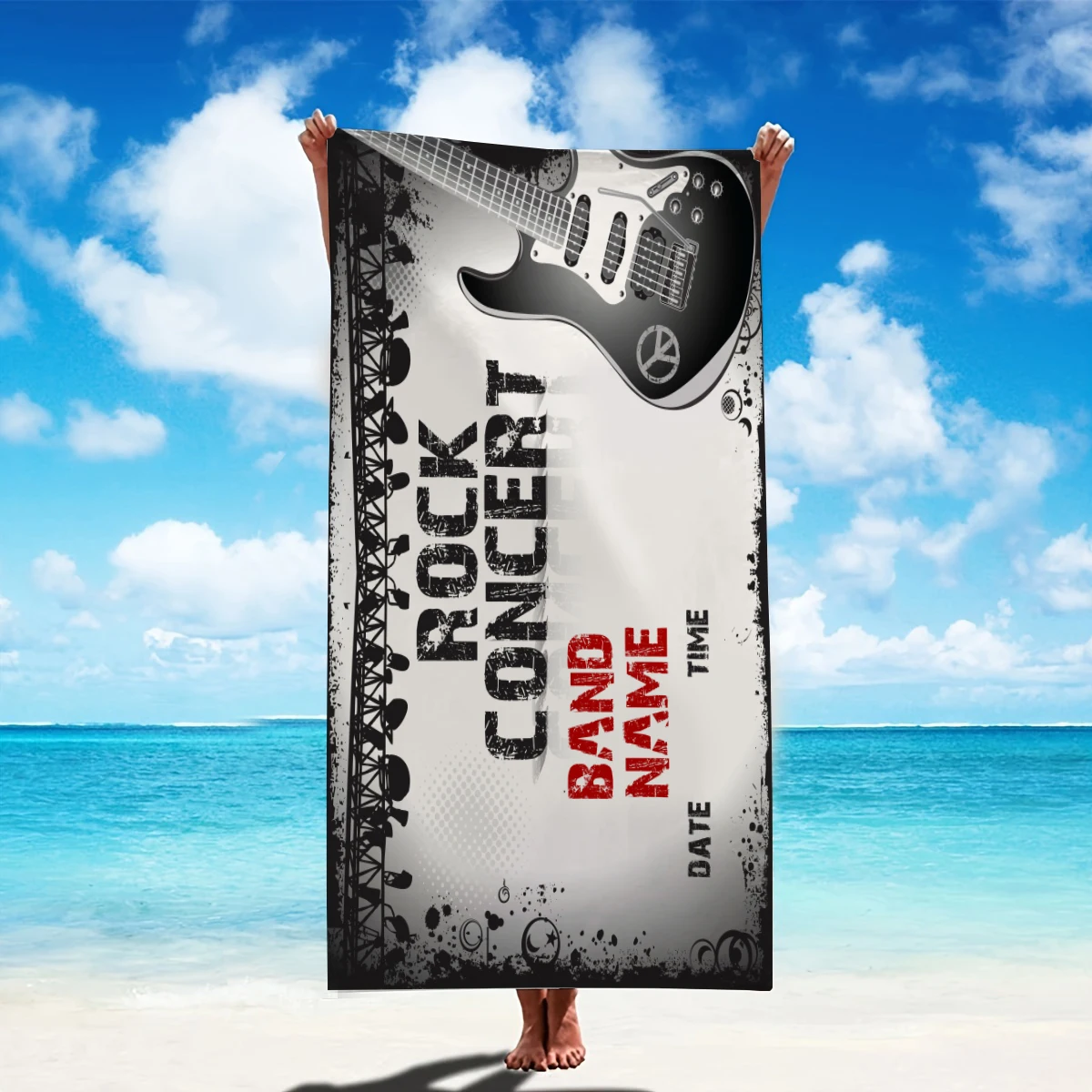 Personalized Beach Towel Custom Name/Text Oversized Microfiber Quick-Dry Towel Summer Party Gift for Beach Swimming Bath Sports