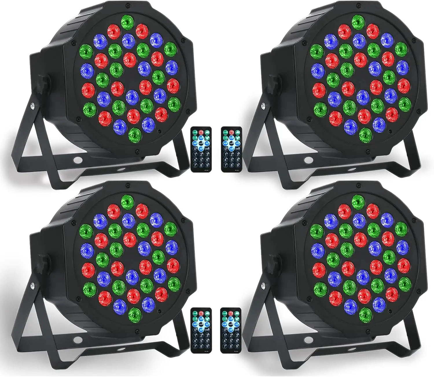 

Dj Lights, 36 LED RGB Par Light Stage Lights with Sound Activated Remote & DMX Control Uplights for