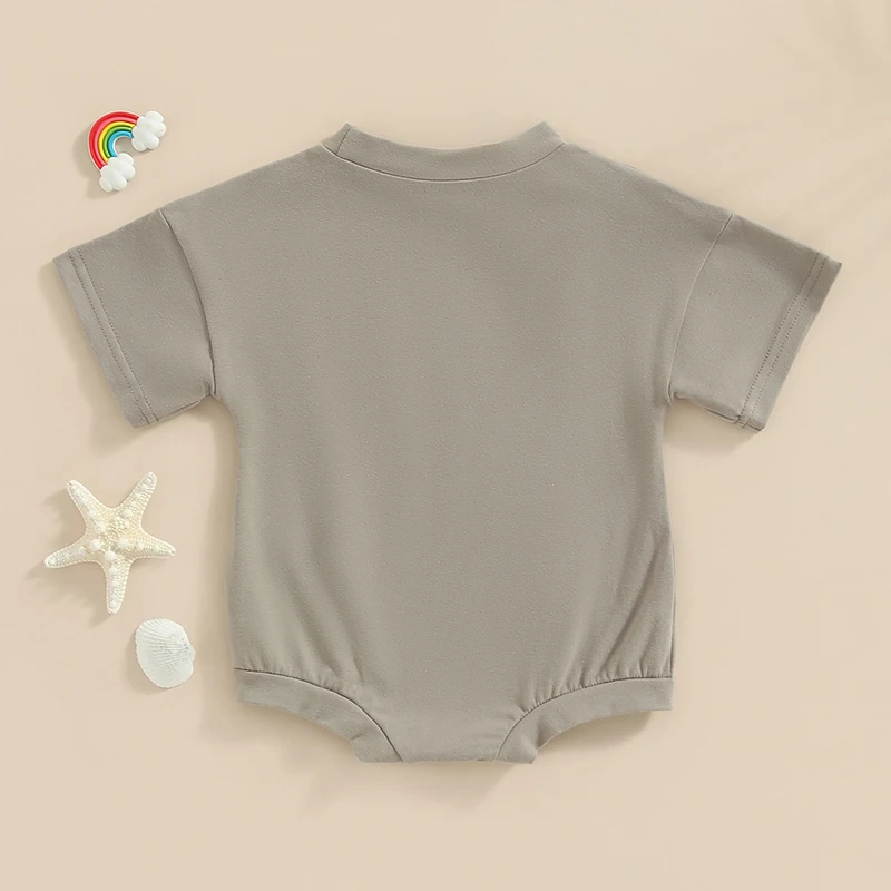 Newborn Baby Boys Girls Summer Outfits Short Sleeve Bubble Romper Beach Bum Oversized Infant Toddler Clothes