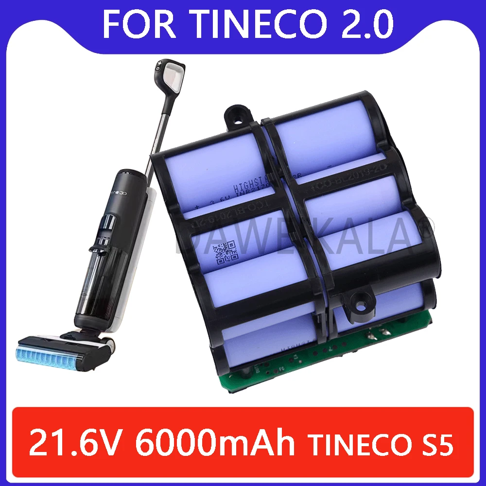 

For Tineco 21.6V 6000mAh Replacement Battery FLOOR ONE 2.0 S5 PRO 2 S5 Smart S5 Steam Floor Scrubber Accessories Parts