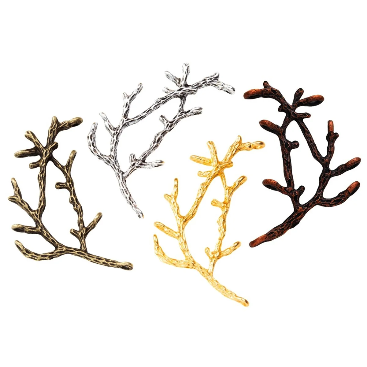 100Pcs Colors Tree Branch Shaped Connectors Necklaces Jewelry Supplies DIY Accessories 50x31mm