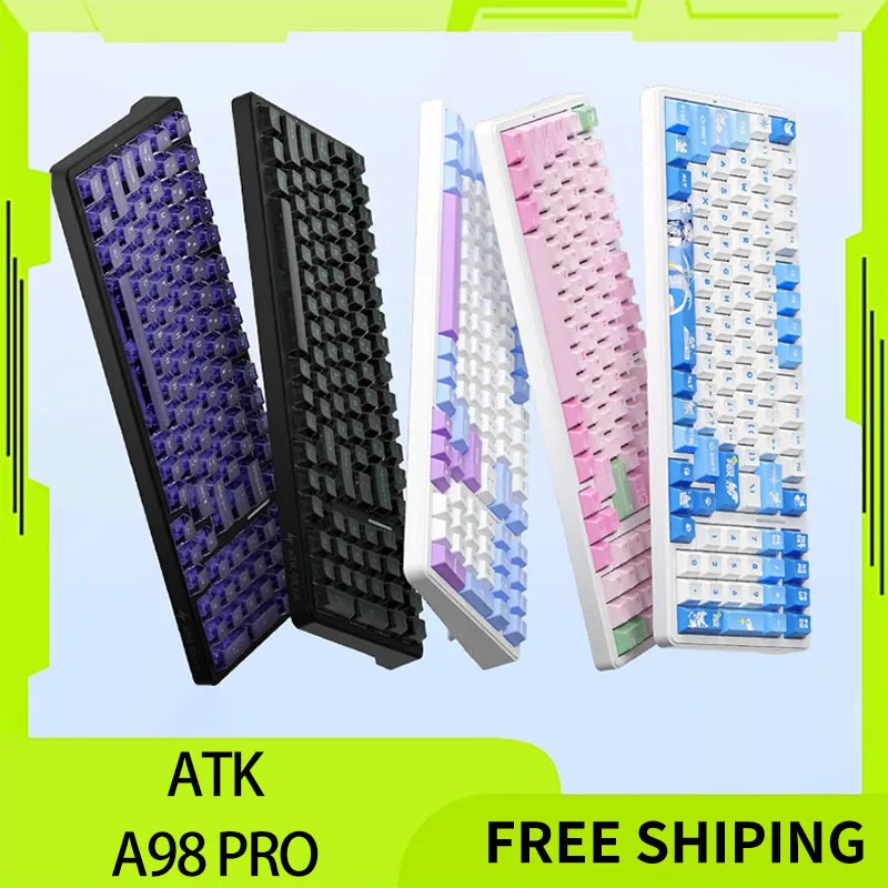 

Atk A98 Pro Keyboard Gaming 3 Mode Wireless Bluetooth A98pro Mechanical Keyboard Ergonomics Hot Swap Custom Esports Gaming Gift