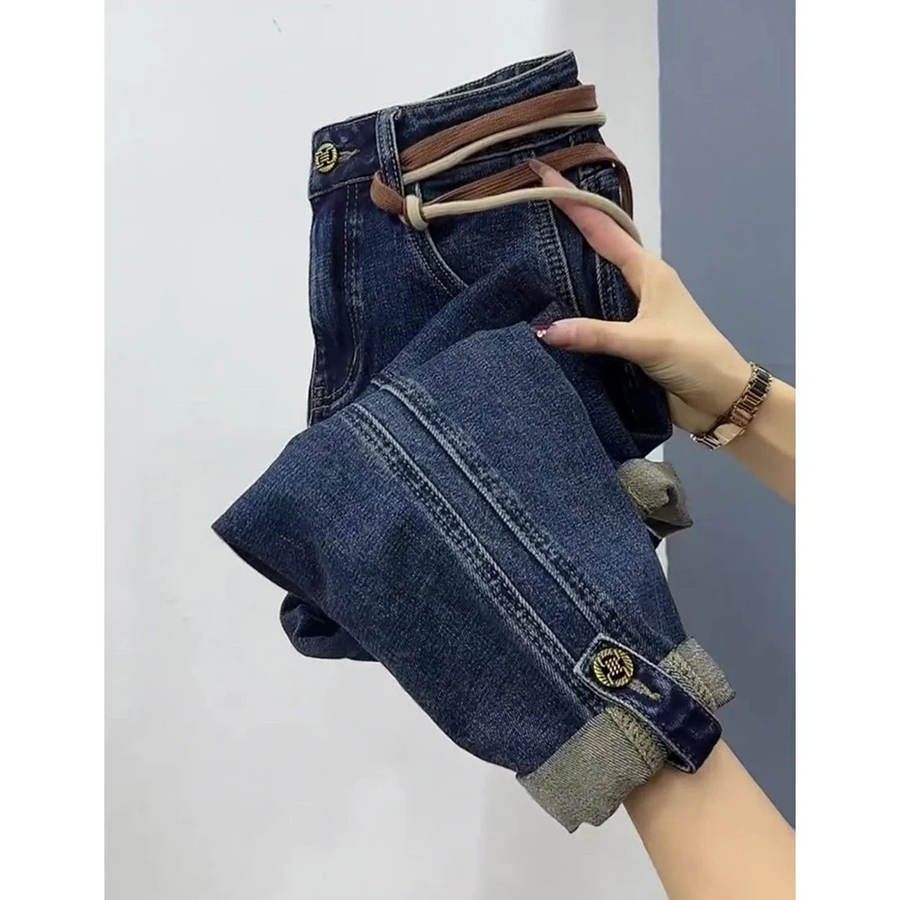High Waist Harlan Jeans Women's Spring Autumn New Large Size Sister Pear Shape Loose Haren Jeans Denim Pants 4XL