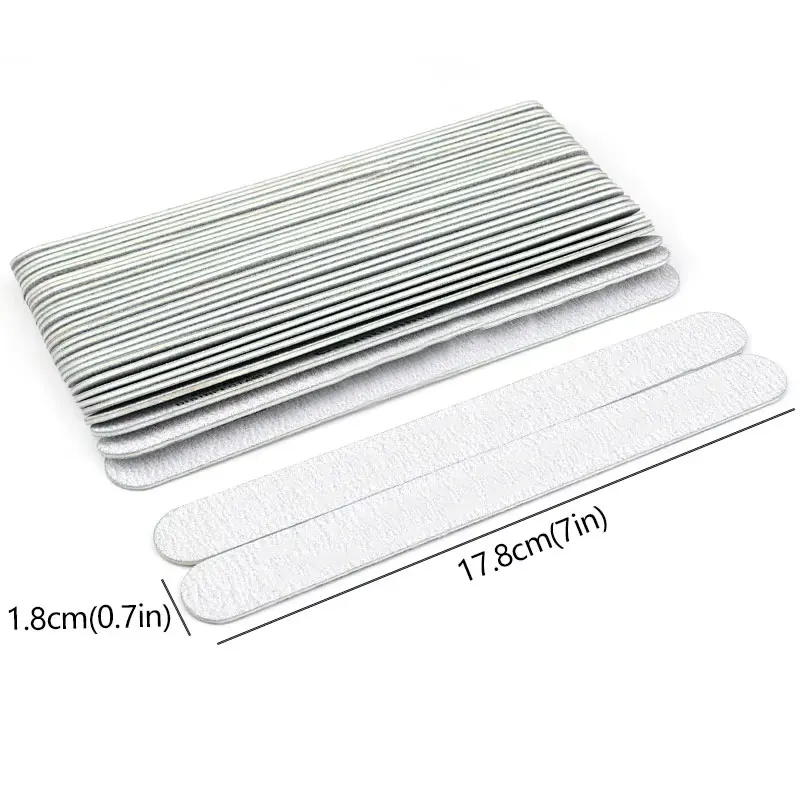10Pcs Nail Files 180/240 Grit Washable Wooden Files For Manicure Straight Strong Sandpaper Salon Acrylic Nail Supplies
