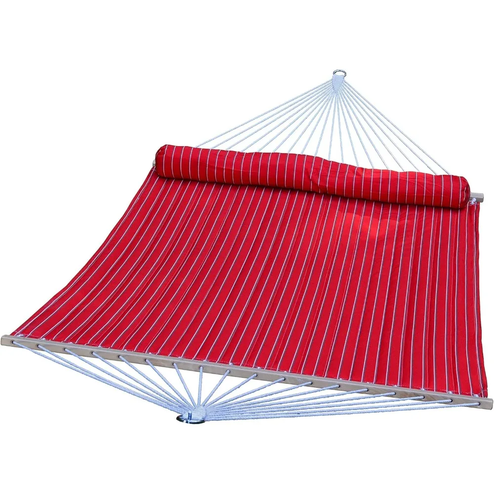 Quilted Matching Pillow-13 Feet in Length Hammock, One Size, Red, Brown, and White