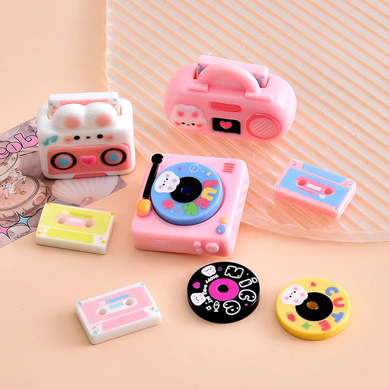 Accessoires pour maison de poupée 1:12 ; Lecteur de disque et ensemble de haut-parleurs miniatures ; Jouet de décoration pour maisons de poupée