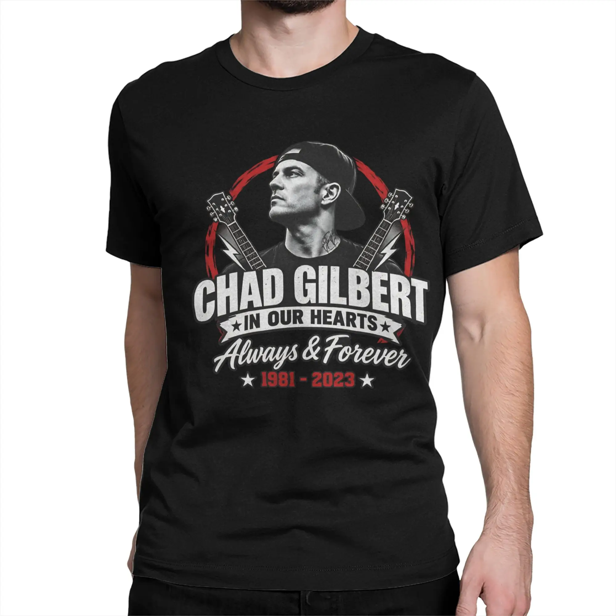 Men Women's T-Shirt Rip Chad Gilbert Guitarist Funny Cotton Tees Short Sleeve  T Shirts Crewneck Clothes Plus Size