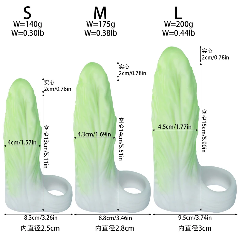 Chinese Cabbage Men's Long-lasting Enlarged Penis Cover Thickened and Thickened Special-shaped Hollow Cover Adult Sex Products view 5