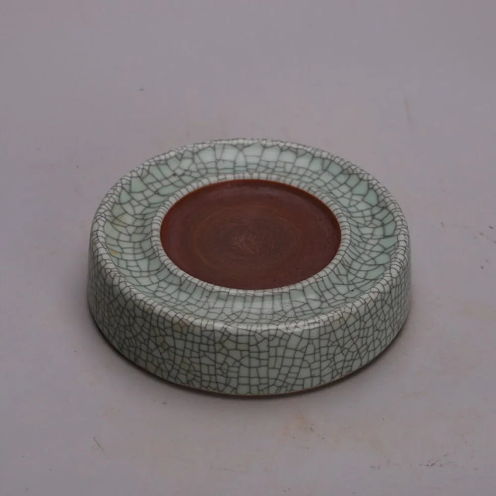 Song Guan Ware Celadon Crackle Glaze Retro Inkstone Jingdezhen Style Vintage Porcelain Five Great Kilns Home Decor Collectible