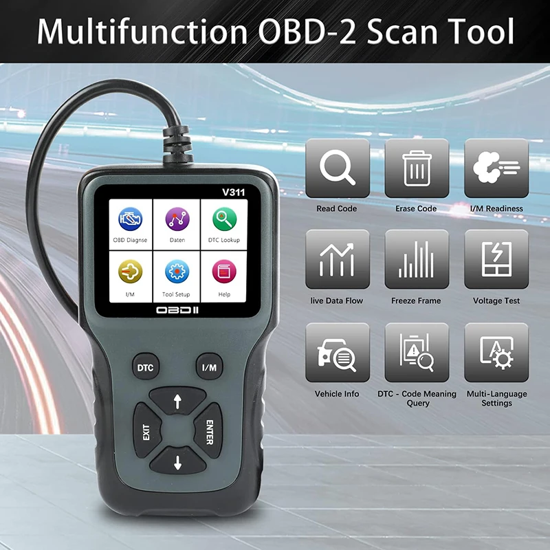 Yuanjoy 12/24v Obd2 Scanner V311 Code Reader Universal Diagnostic Tool Car Scanner For Car Engine Automotive Diagnostic