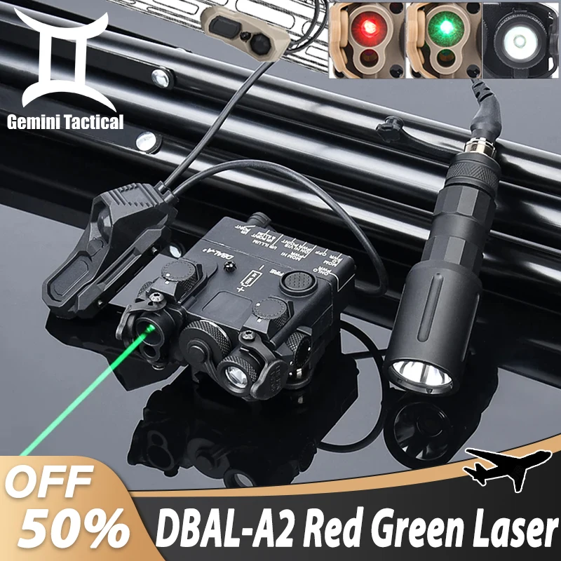 Tactical DBAL-A2 Red Green Dot Laser Dbal White LED Light Wadsn PLHv2 Hunting Lamp AN Remote Dual Control Switch Fit 20MM Rail