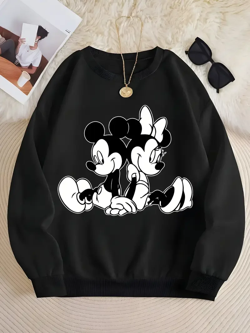 Couple unisexe femmes Disney Minnie Mickey Mouse hommes sweat à capuche pull automne hiver polaire surdimensionné manteaux Sweats hauts