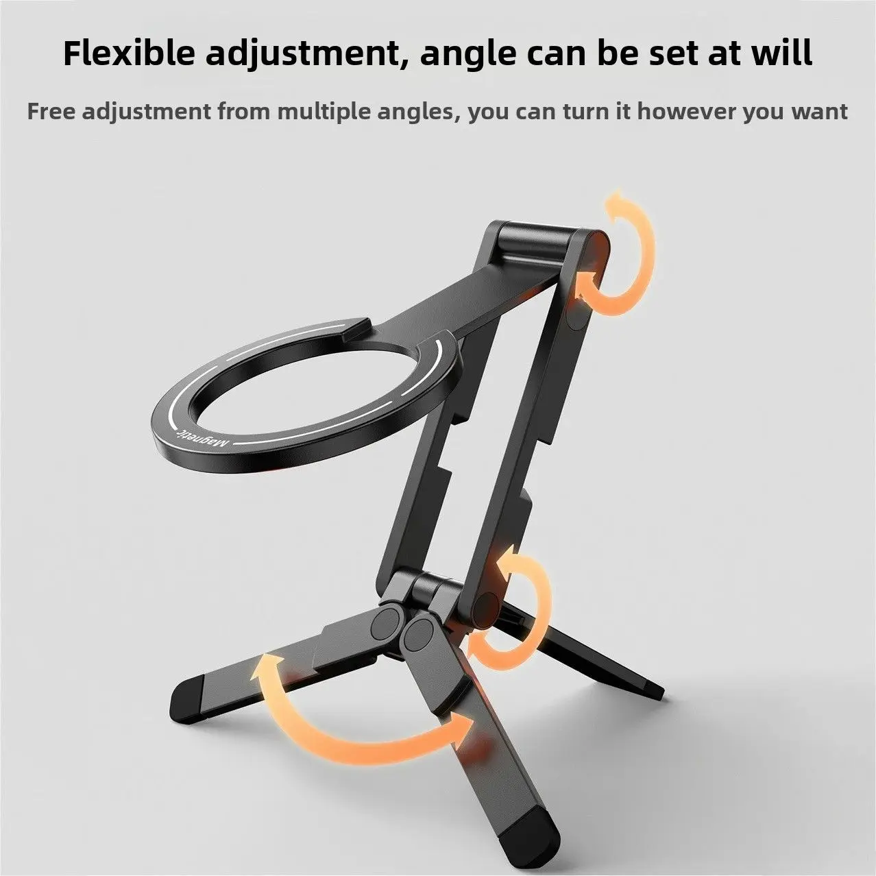 

Magnetic Aluminum Phone Tripod Rotatable Foldable Desktop Portable Photography Bracket