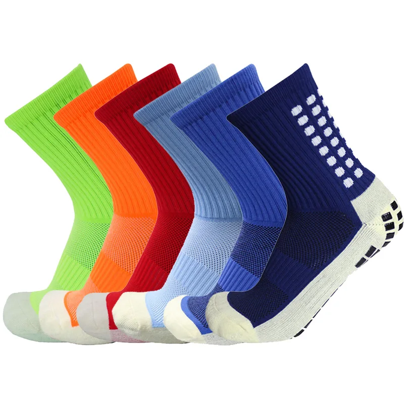 6 Pairs Anti-slip Football Socks Men Women Non-slip Soccer Basketball Tennis Sport Socks Grip Cycling Riding Socks 38-46