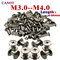 10sets M3 M4 304 Stainless Steel Binding Chicago Screw Leather Bag Accounk Photo Album Screw Books Butt Assembling Bolts