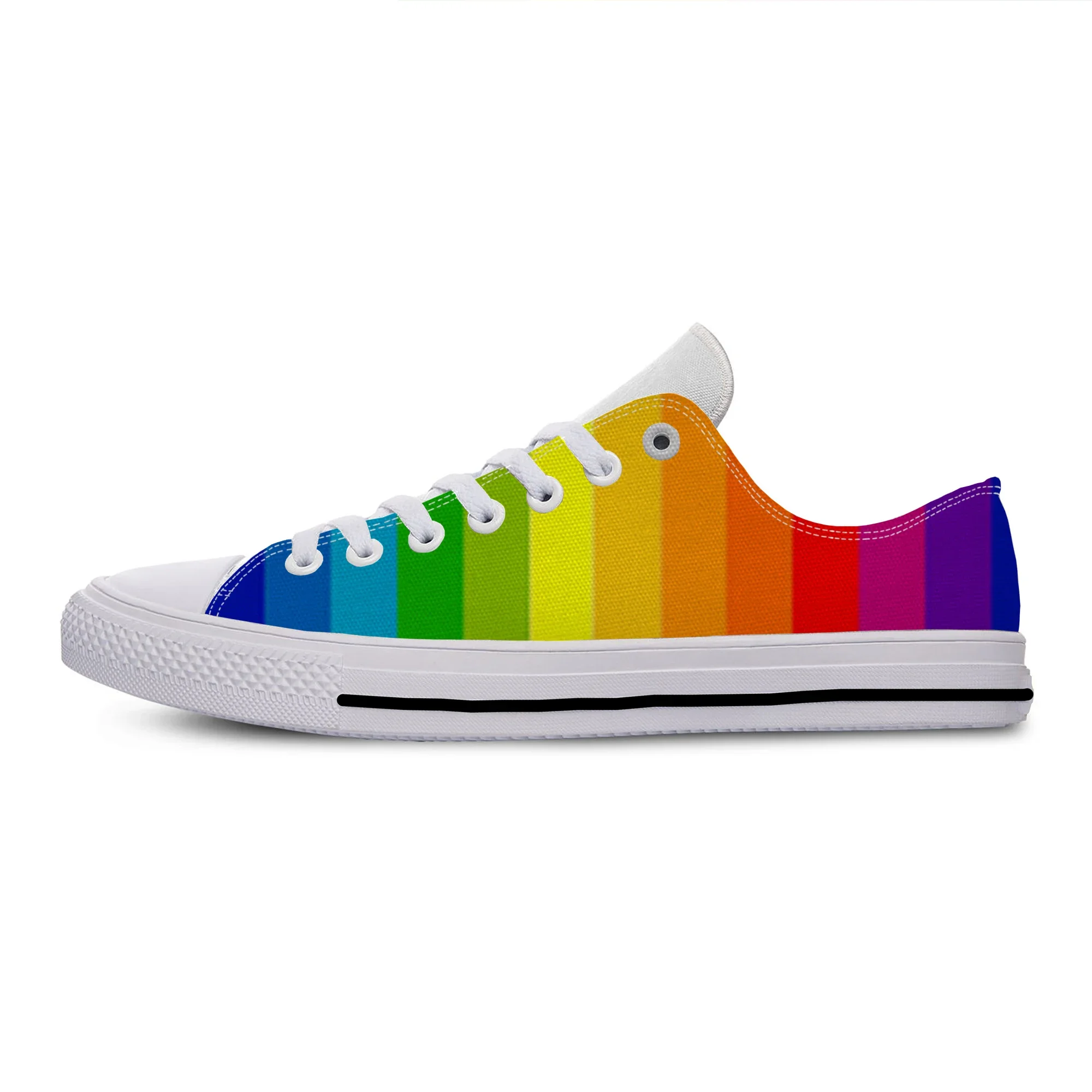 Hot Cool Rainbow Spot Stripe Colorful Watercolour Mixture Fashion Lightweight Classic Shoes Men Women Casual Breathable Sneakers