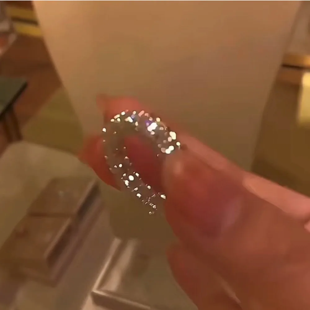 Luxury Full Crystal Small Round Stone Engagement Rings For Women Silver Color White Zircon Wheel Ring Wedding Band Jewelry Gift