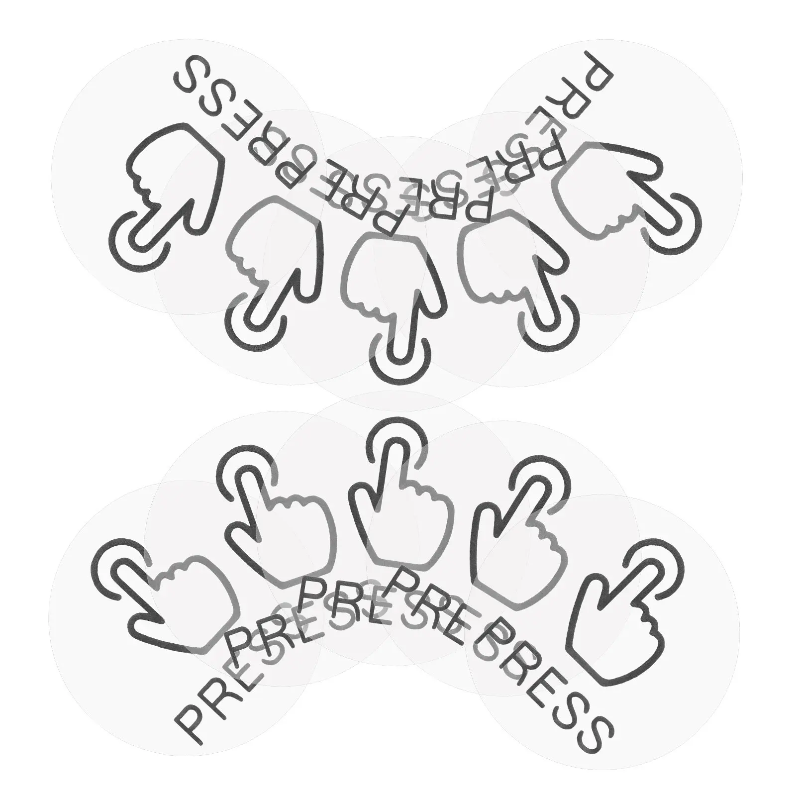 

24Pcs PVC Door Switch Press Stickers Button Label Self-Adhesive Reminder Signs for Office and Home Use Press Label