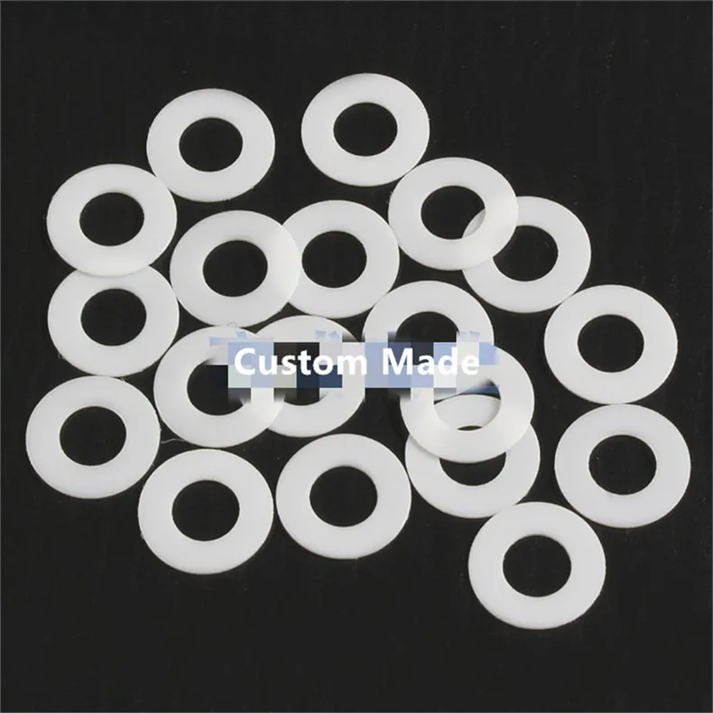 Maßgefertigte PTFE-Abstandshalter, 100 Stück, Innendurchmesser 1 mm - 2,5 mm, chemikalienbeständige Distanzstücke, reibungsarme Unterlegscheiben, antihaftbeschichtete Dichtung für Ventile – Detail 11