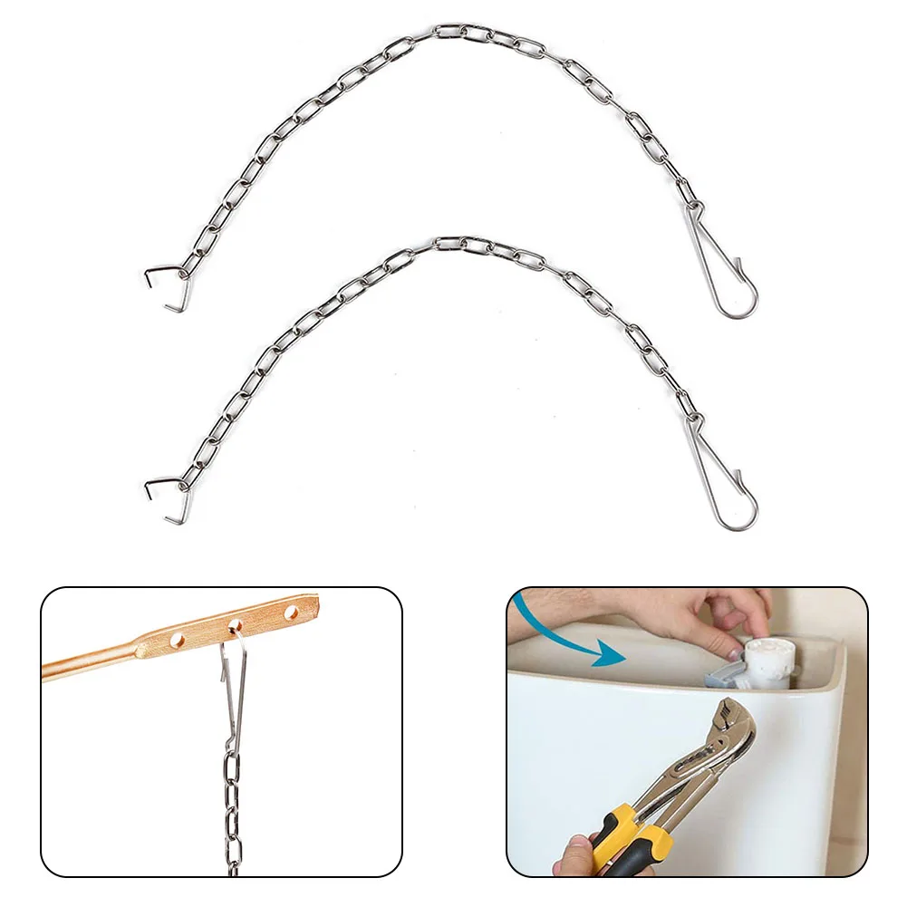 Bathroom Toilet Fittings for fender Chains Fixed Device Toilet Chain Baffle Chain A Hook Anti-rust Silver Stainless Steel Chains