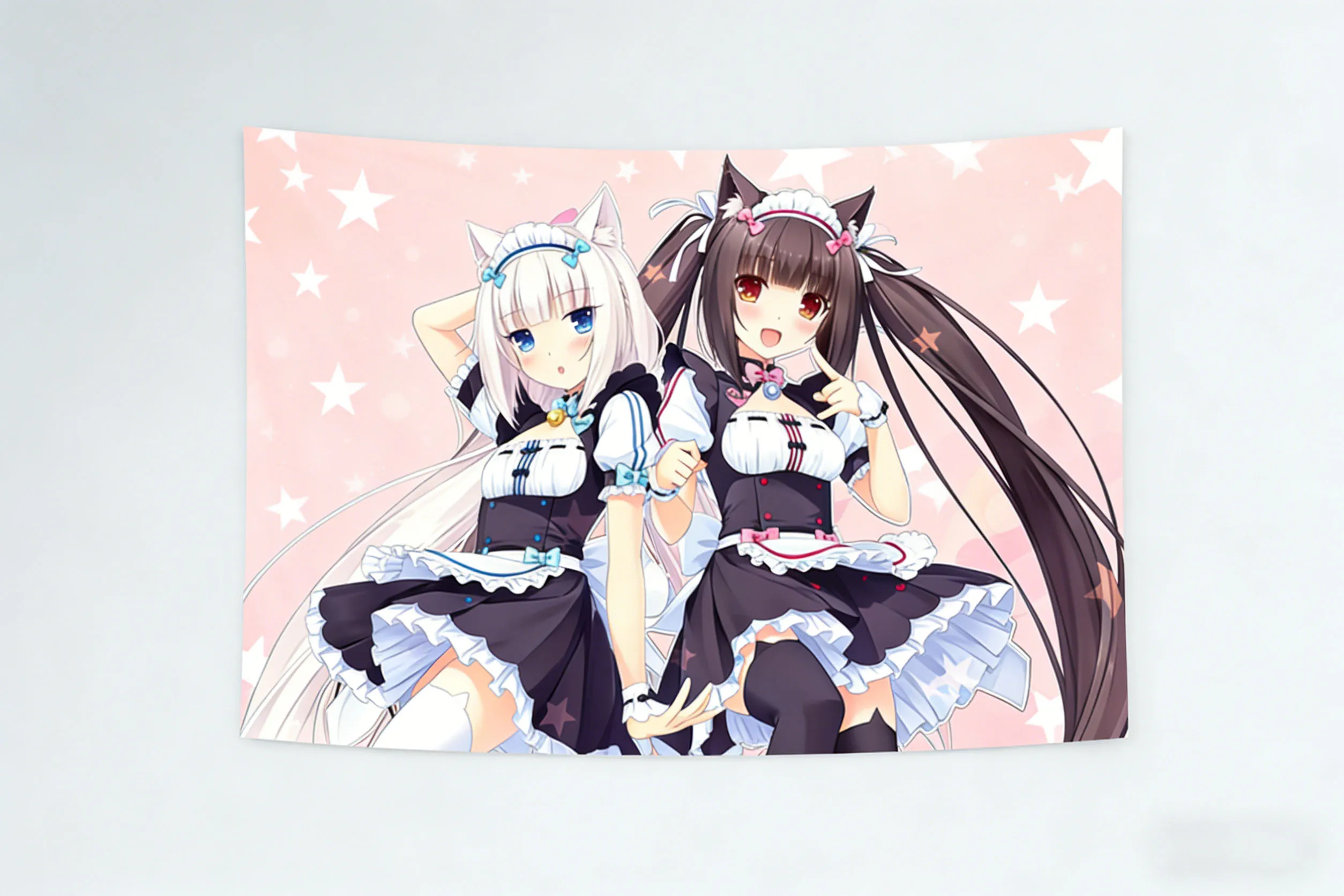 2026 Extrem Kawaii Anime Nekopara Wandteppich im Bohemian-Stil, Wandbehang für Schlafzimmer und Wohnheim, Ästhetische Wanddekoration
