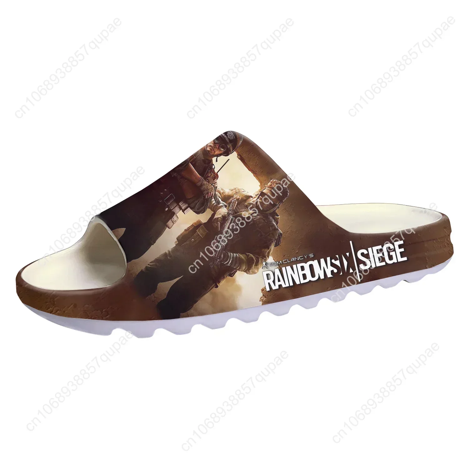 Cartoon Game Siege Rainbow Six Soft Sole Sllipers Mens Womens Teenager Home Clogs Fashion Custom Water Shoes on Shit Sandals