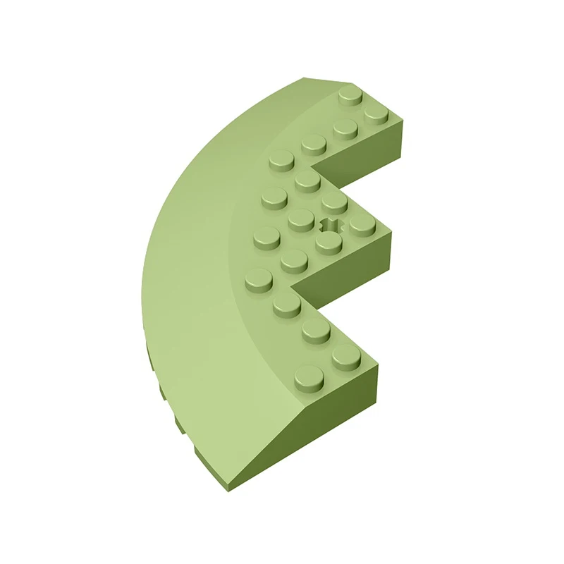 Gobricks GDS-1223  Brick, Round Corner 10 x 10 with Slope 33 Edge, Axle Hole, Facet Cutout compatible with lego 58846