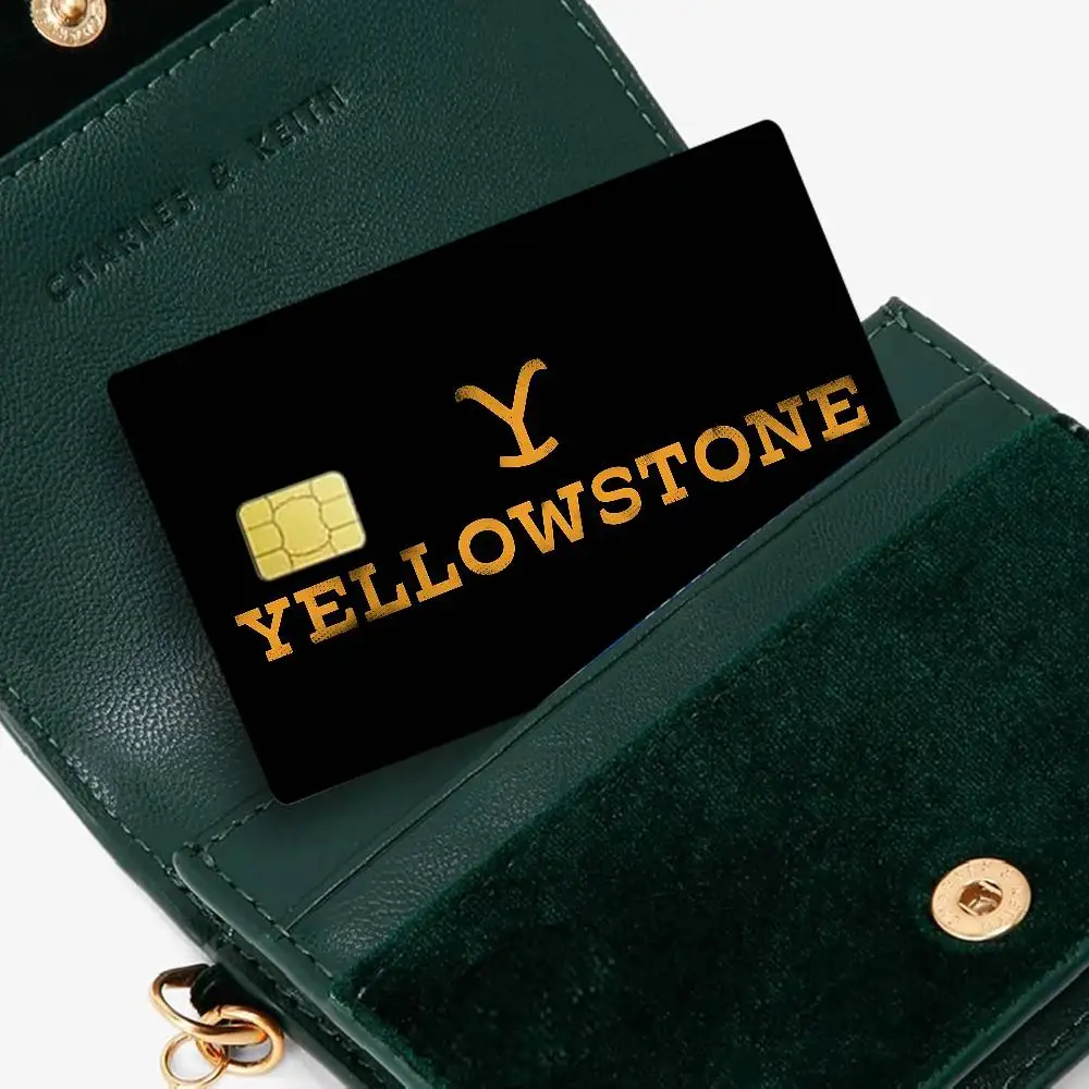 Yellowstone Anime Cartoon Bear Skin Sticker Film Tape Case for Big Credit Debit Card Front Side