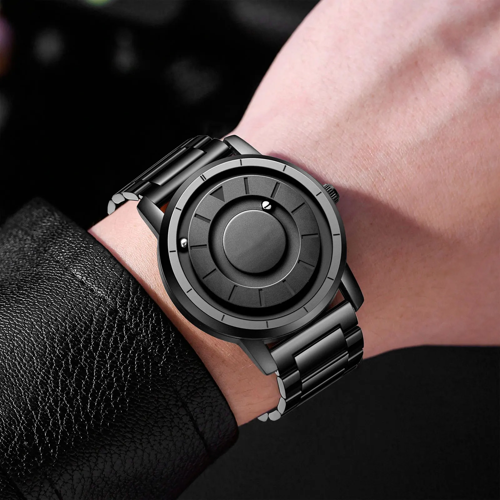 CHENXI Orologi da uomo delle migliori marche Cinturino in acciaio inossidabile Perlina in acciaio Orologio da uomo al quarzo in metallo a levitazione magnetica Tecnologia creativa